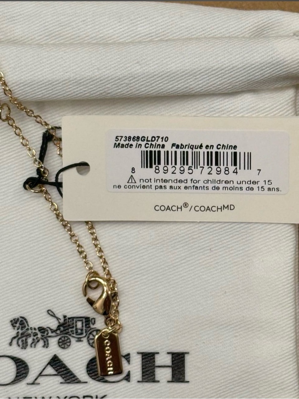 NWT COACH 14k Gold Plated Dainty Heart Pendant Necklace - Picture 3 of 6